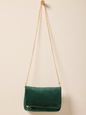 Francesca's Marcie Velvet Foldover Clutch